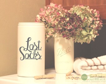 Lost Socks - Laundry Room Decor - Vinyl Lettering - Vinyl Decals - Removeable - Washer Dryer Decor - Wall Words Text Door Sticker Decal 1975