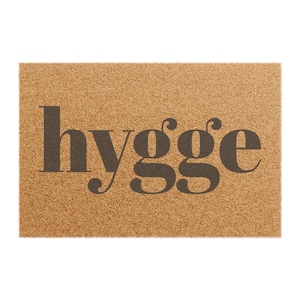 Felpudo Hygge, alfombra ecológica de diseño nórdico danés - Decoración escandinava, felpudo de bienvenida, regalo Hygge, alfombra de entrada, felpudo sostenible imagen 1