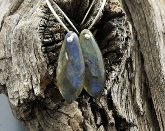 Marquise labradorite earrings with argentium earwires