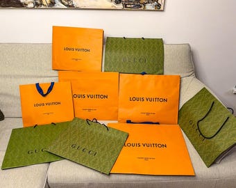 Chanel & Gucci Louis Vuitton Shopping Bags, Gift Bags, Packaging