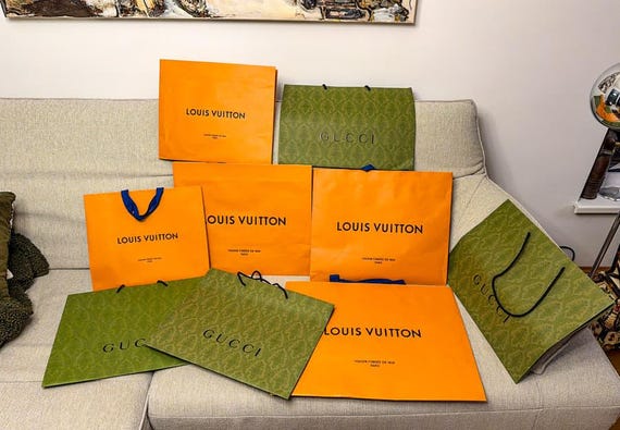 Chanel & Gucci Louis Vuitton Shopping Bags, Gift Bags, Packaging