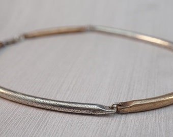 Mixed Metal Bar Necklace