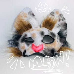 Calico kitty cat therian costume mask