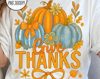 Give Thanks Png, Floral Fall Pumpkin Coquette Png, Coquette Thankful Png, Brushstroke Fall Bow Png, Brushstroke Png, Trendy Png, Fall Bow