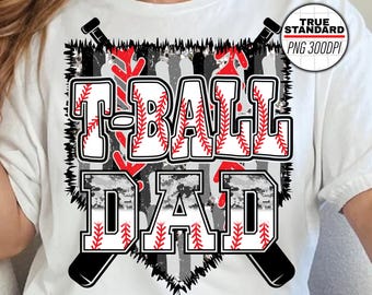 Baseball PNG, T-ball Dad PNG Image, Camo Tee Ball Black Blue Design, Sublimation Designs Downloads, PNG File