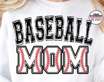Image au format PNG pour une maman baseball, impression de lettres par sublimation, PNG transparents, téléchargements pour maman baseball