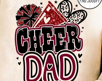Cheer Dad Png, Fußball Leopardenmuster Png, Leopard Glitzer Kastanienbraun Cheerleader Png, Cheer Varsity Png, Aufbügeln, digitaler Download