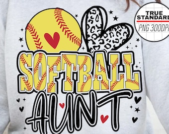 Softball Aunt PNG Image, Game Day Softball PNG, Softball Black Design, Sublimation Designs Downloads, PNG File