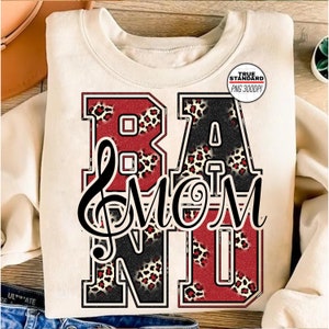 Band Mom PNG Image, Marching Band Leopard Maroon Design, Sublimation Designs Downloads, PNG File
