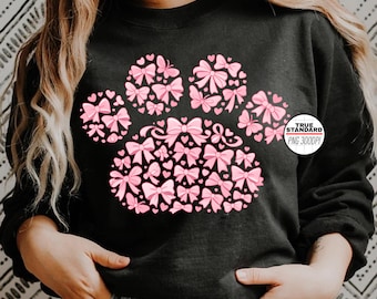 Pink Bow Heart PNG, Cute Bow Clipart, Coquette Bow Design, Girly Bow Hearts, Kawaii Bow PNG, Valentine Bow Clipart, Sublimation