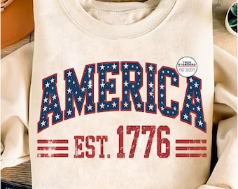 1776 Amerika PNG, 4. Juli Png Sublimationsdesign, Unabhängigkeitstag Png, 1776 Png, Vintage USA Flagge, Retro Amerika Png