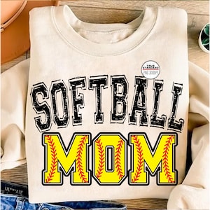 Softball Mom PNG Image, Softball Letter Design, Sublimation Design, Transparent PNG, Softball Mom Sublimation Design Downloads