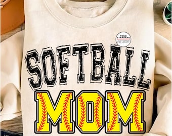 Softball Mom PNG Image, Softball Letter Design, Sublimation Design, Transparent PNG, Softball Mom Sublimation Design Downloads