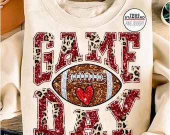 Game Day Football PNG, Sports, Football Game day, Back to school game Tee, Football png, Sublimation Designs Downloads, PNG File