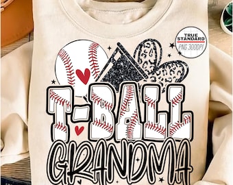 T-ball grandma PNG Image, T-ball Leopard Glitter Black Design, Sublimation Designs Downloads, PNG File