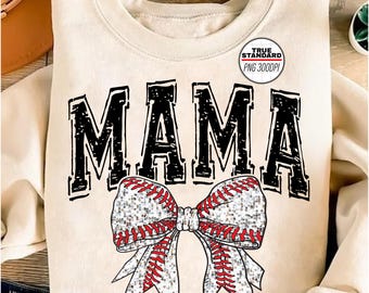 Baseball maman PNG, noeud de coquette de baseball PNG, baseball maman Png, baseball rétro Png, sublimation pour le jour du match, poche sport et design dos Png