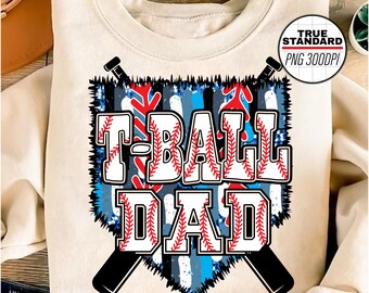 Baseball PNG, T-ball Dad PNG Image, Tee Ball Black Blue Design, Sublimation Designs Downloads, PNG File