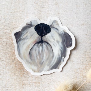 Hondenkunststicker, grijze schnauzer, huisdiersticker, hondenkunst, neus omhoog, cadeau, cadeau hondenliefhebber, gestanst, duidelijke stickers 3 x 3 inch, matte afwerking