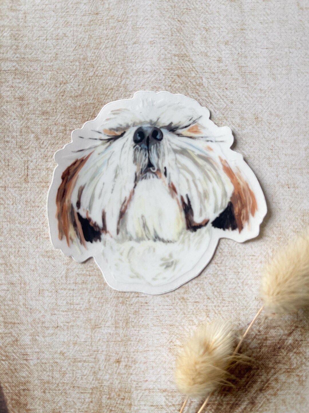Shih Tzu Sticker: Clear Matte Die Cut Dog Art - Etsy