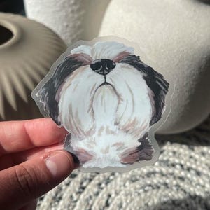 Hondenkunststicker, Bernedoodle, huisdiersticker, hondenkunst, neus omhoog, cadeau, cadeau hondenliefhebber, gestanst, duidelijke stickers 3 x 3 inch, matte afwerking