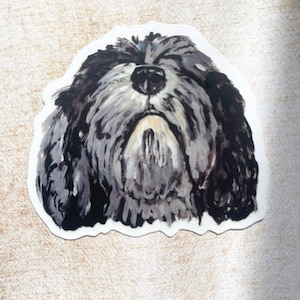 Dog Art Sticker, Black Cockapoo Pet-sticker, hondenkunst, neus omhoog, cadeau, cadeau hondenliefhebber, gestanst, duidelijke stickers 3 x 3 inch, matte afwerking