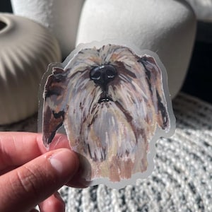 Hondenkunststicker, terriërmix, huisdiersticker, hondenkunst, neus omhoog, cadeau, cadeau hondenliefhebber, gestanst, doorzichtige stickers 3 x 3 inch, matte afwerking