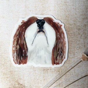 Dog Art Sticker, Brown Cavalier, huisdiersticker, hondenkunst, neus omhoog, cadeau, cadeau hondenliefhebber, gestanst, duidelijke stickers 3 x 3 inch, matte afwerking
