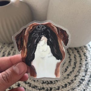 Sticker hond kunst, bruine boxer, sticker huisdier, hondenkunst, neus omhoog, cadeau, cadeau hondenliefhebber, gestanst, duidelijke stickers 3 x 3 inch, matte afwerking