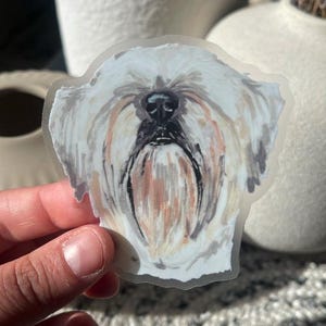 Dog Art Sticker, Wheaten Terrier, huisdiersticker, hondenkunst, neus omhoog, cadeau, cadeau hondenliefhebber, gestanst, duidelijke stickers 3 x 3 formaat, matte afwerking