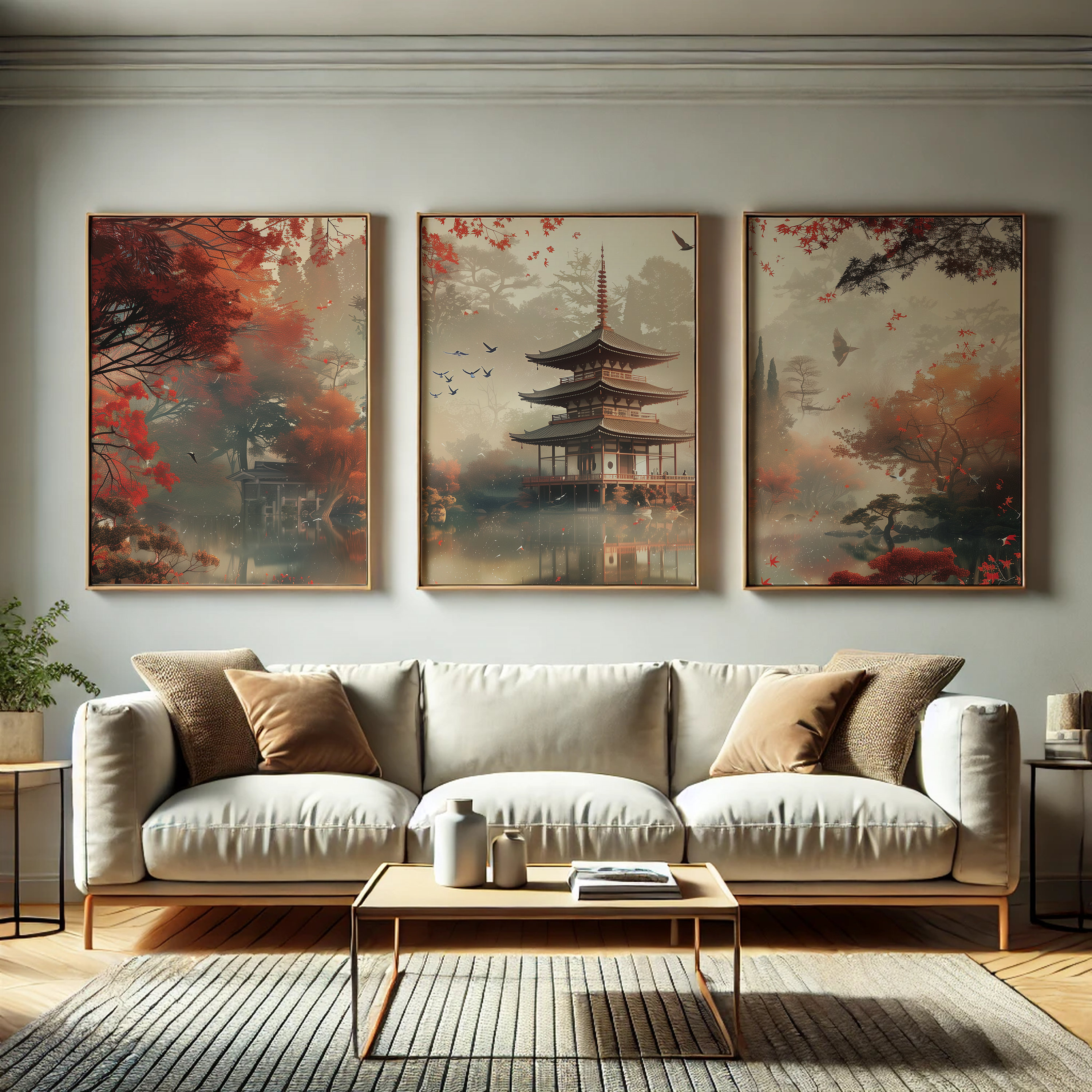 Japandi Wall Art Print 3 Piece Gallery Wall Set, Digital Download Print — free download