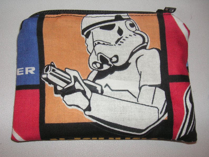 Star Wars Storm Trooper handmade fabric coin change purse zipper pouch