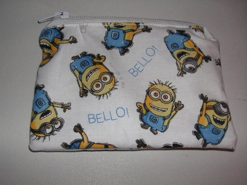 Minions cartoon handmade zipper fabric coin change purse card holder