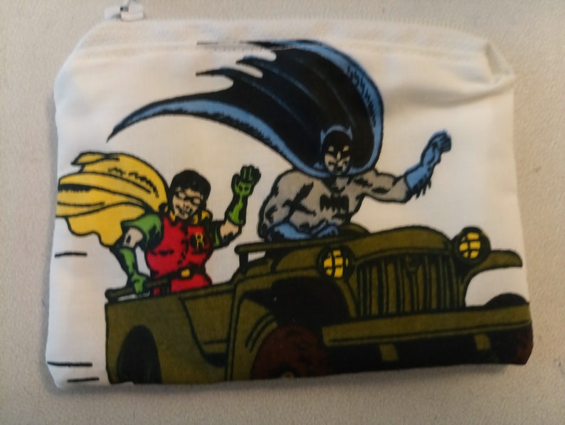 Batman bat comic marvel dc handmade fabric coin change purse zipper pouch