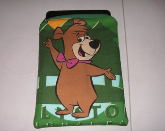 Yogi Bear Boo Boo kids cartoon tv handmade zipper fabric 7" mini ipad Galaxy Kindle Fire Nexus case sleeve cover pouch tablet