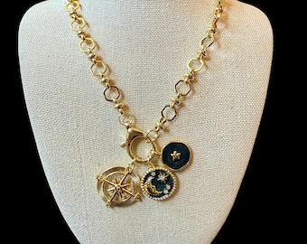 Gold Fill Carabiner Charm Necklace: The Gardener