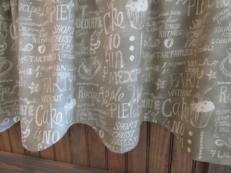 Pie Kitchen Scalloped Lined Valance Neutral Valance Scalloped and Lined Curtain Waverly Easy as Pie Almond Fabric