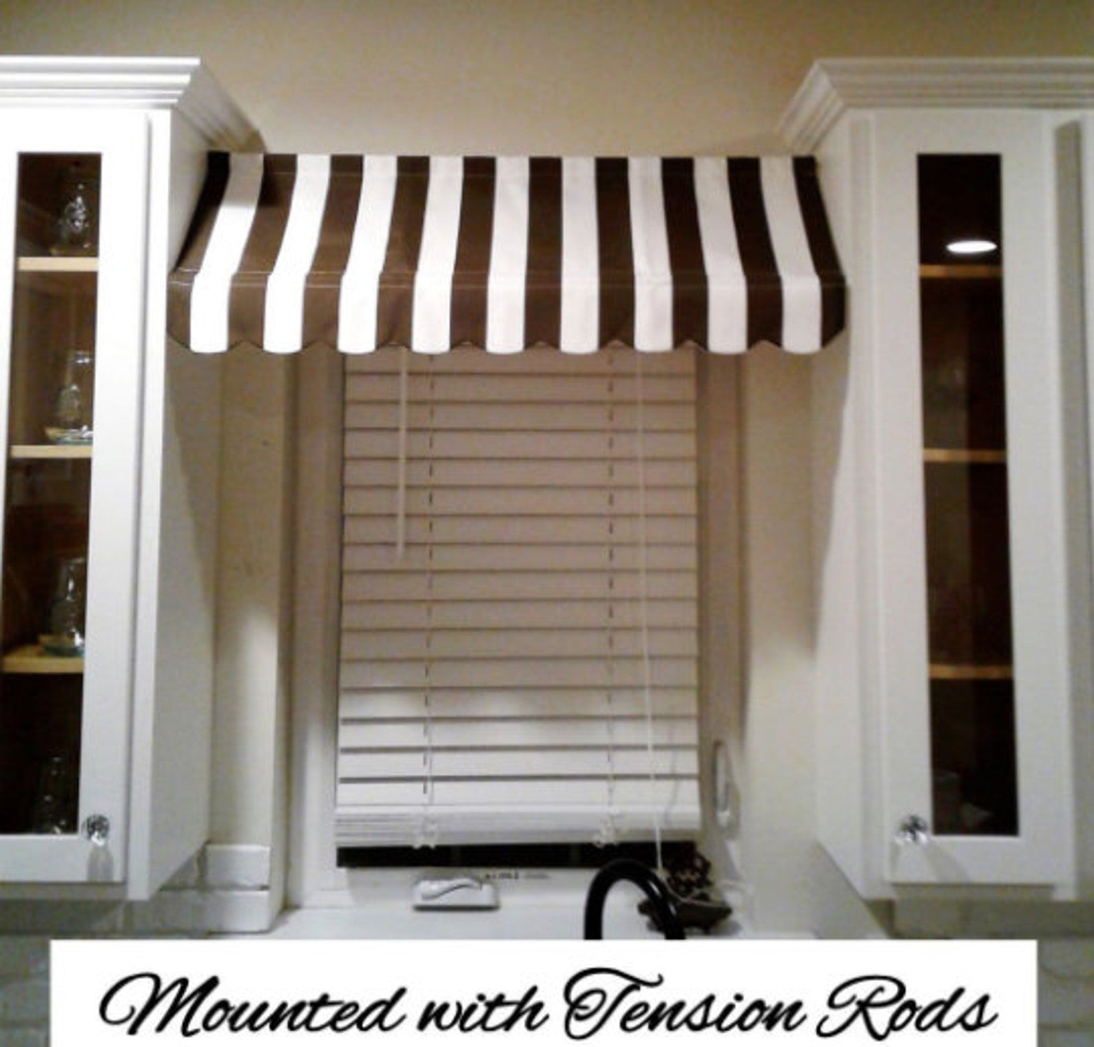 Red and White Custom Striped Awning Valance Scalloped Edge Etsy
