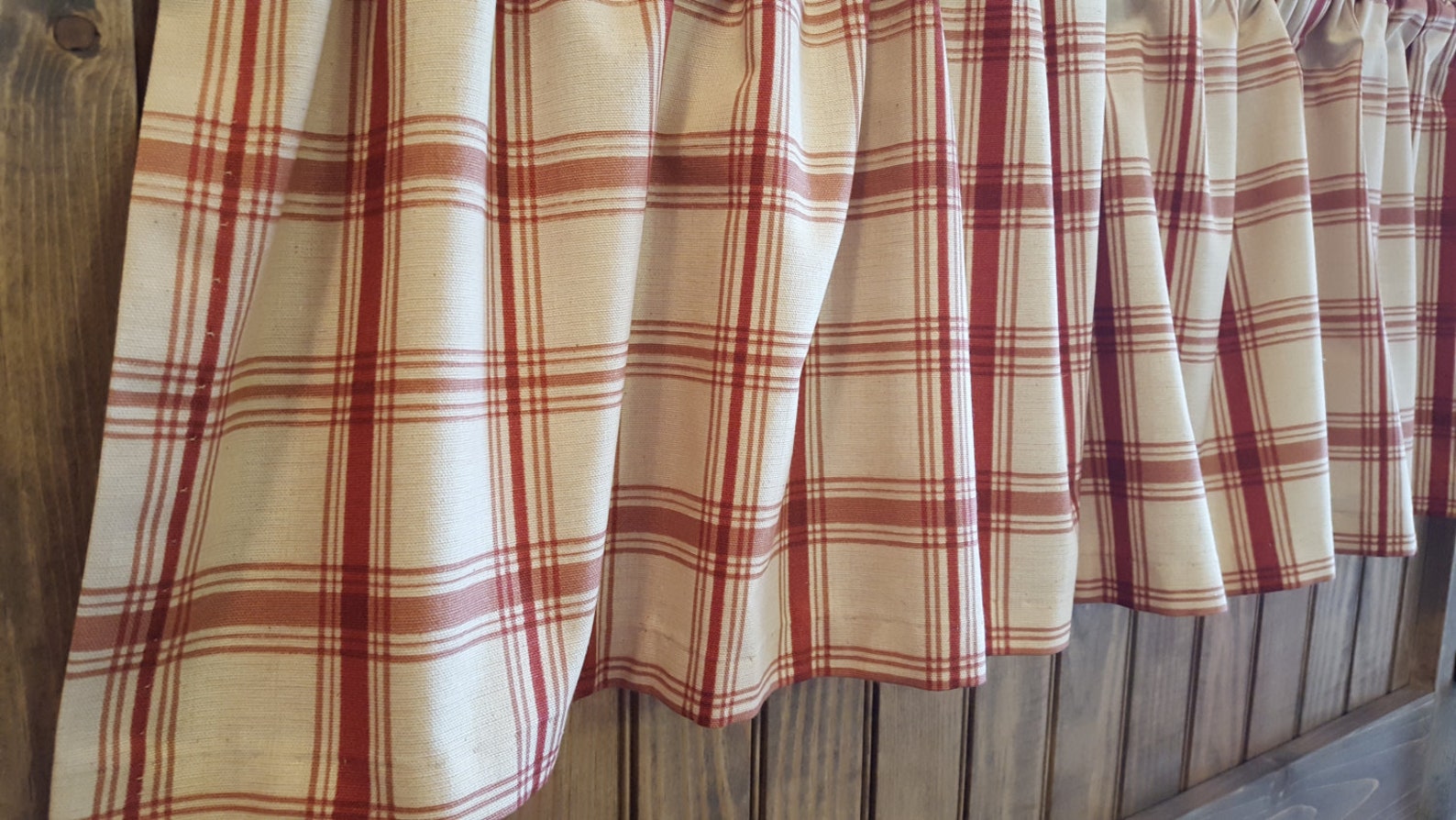 Red Plaid Kitchen Cafe Curtains/ Country Curtains/ Kitchen Etsy