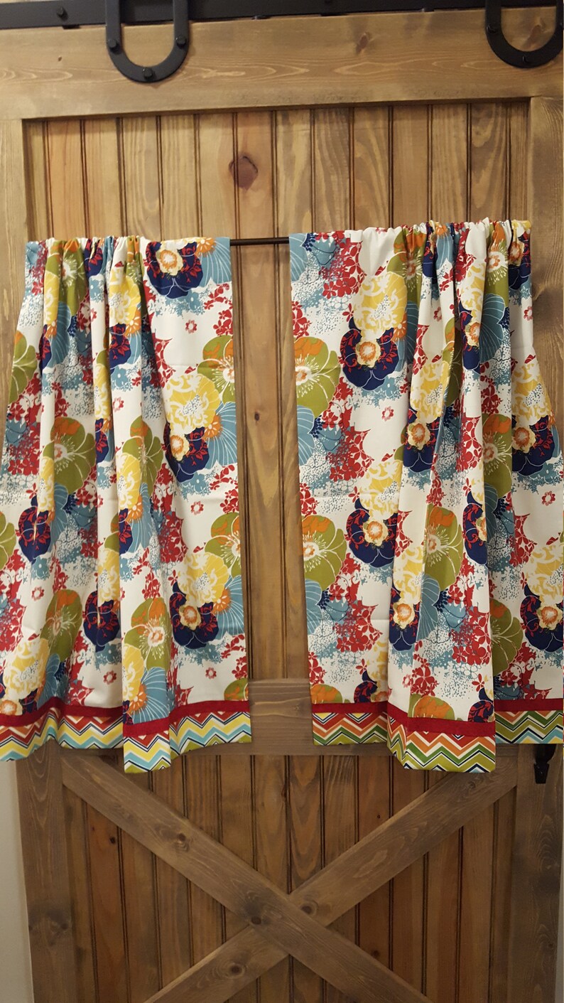 Sale Workroom Clearance Sale Floral Cafe Curtains Ready Etsy