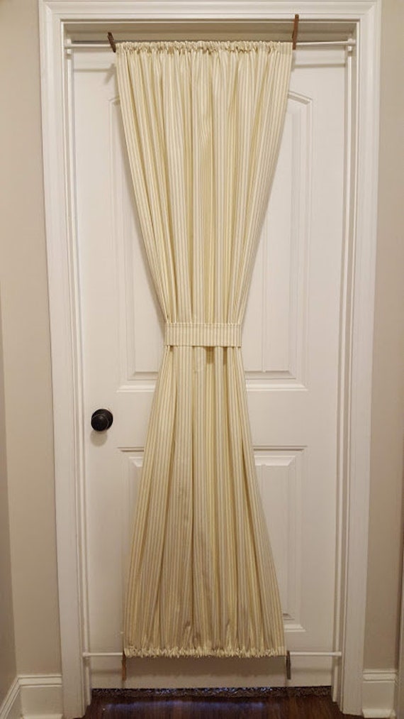 Ticking Door Panels Custom Foyer Rod Pocket Front Entry Etsy