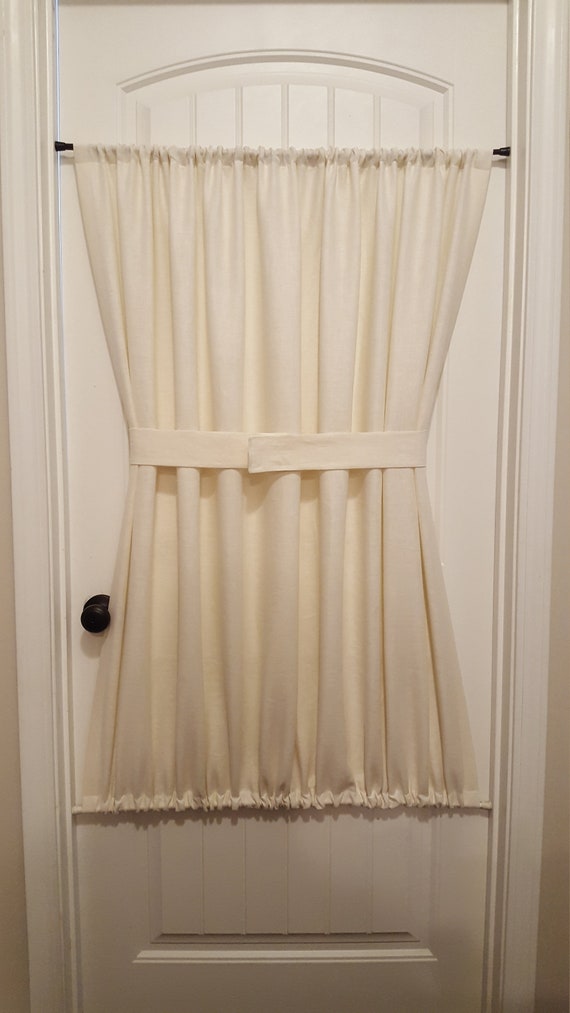 Ivory Cream Off White Linen Door Panels Custom Foyer Rod Etsy