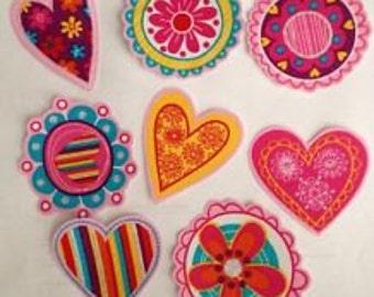 Large Colorful Medallions Iron On Fabric Appliques Patches