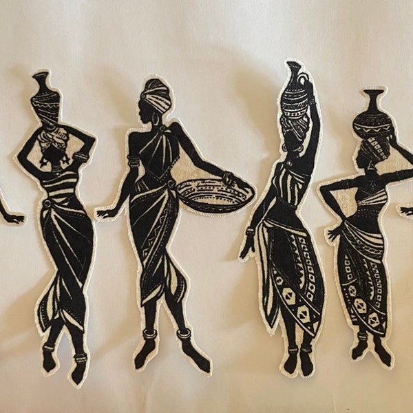 Small African Ladies - Iron on Fabric Appliques