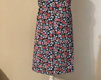 Colorful Flowers on Black - Sally’s Simple Aprons - Handmade, Machine Washable