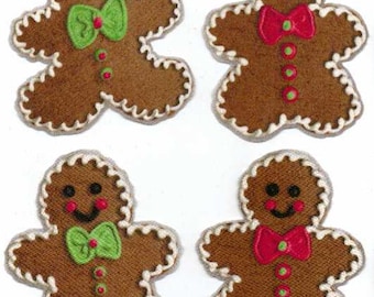 Gingerbread Christmas Cookies - Iron On Fabric Appliques