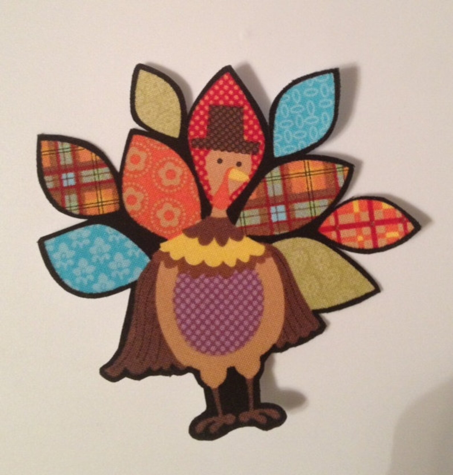 Fabric Print Turkeys Iron On Fabric Appliqués Etsy