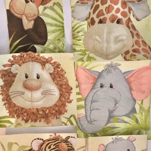 Sweet Jungle Animal Babies Iron On Fabric Appliques Baby Showers