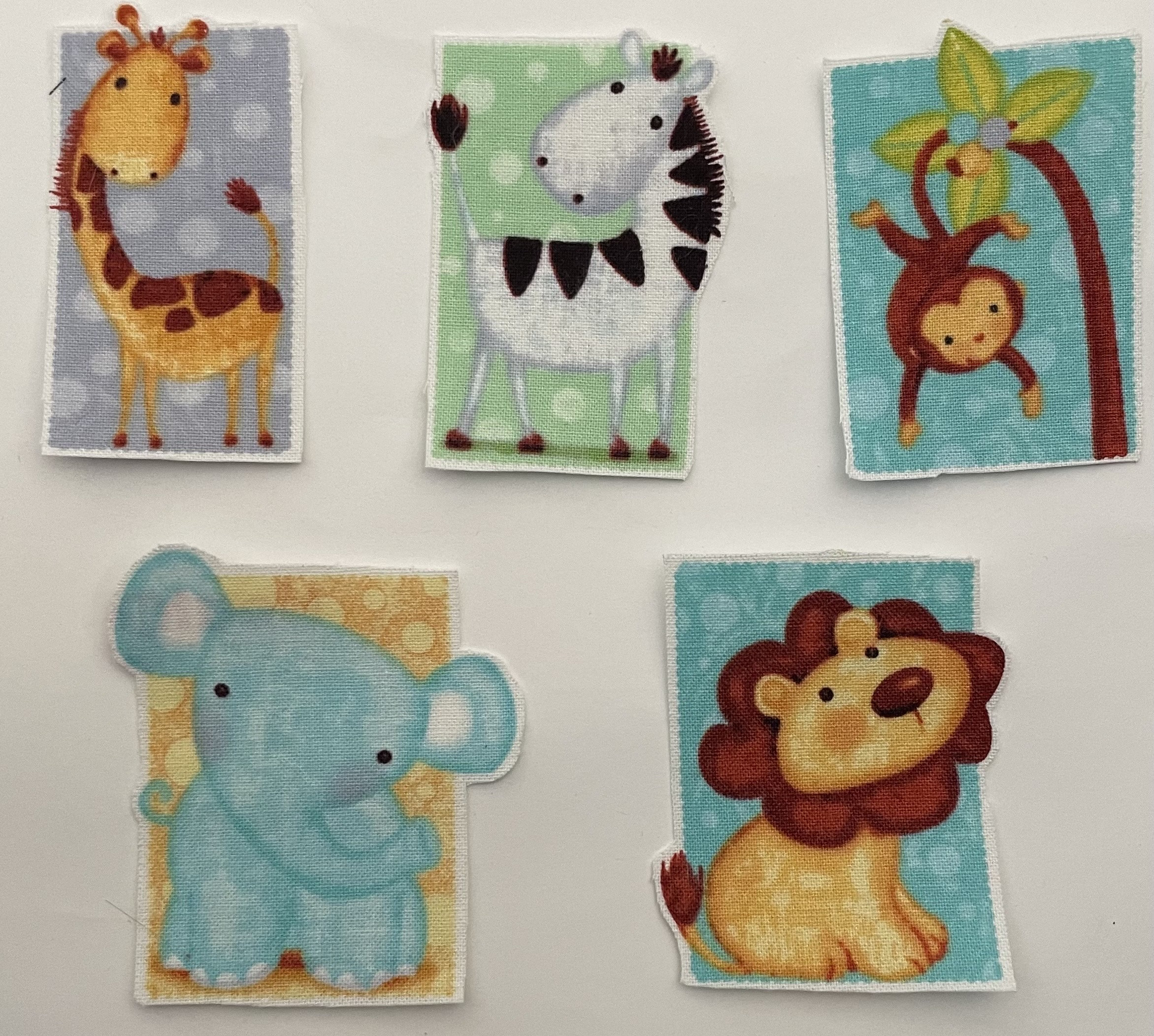 Safari Guide Patch 5 Baby Safari Patches - Iron on Fabric Appliques - Jungle Animals ...