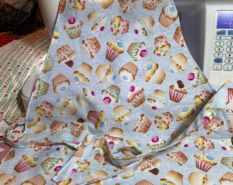 Little Girls Reversible Cupcake  Apron -Sally's Simple Aprons - Handmade, Machine Washable