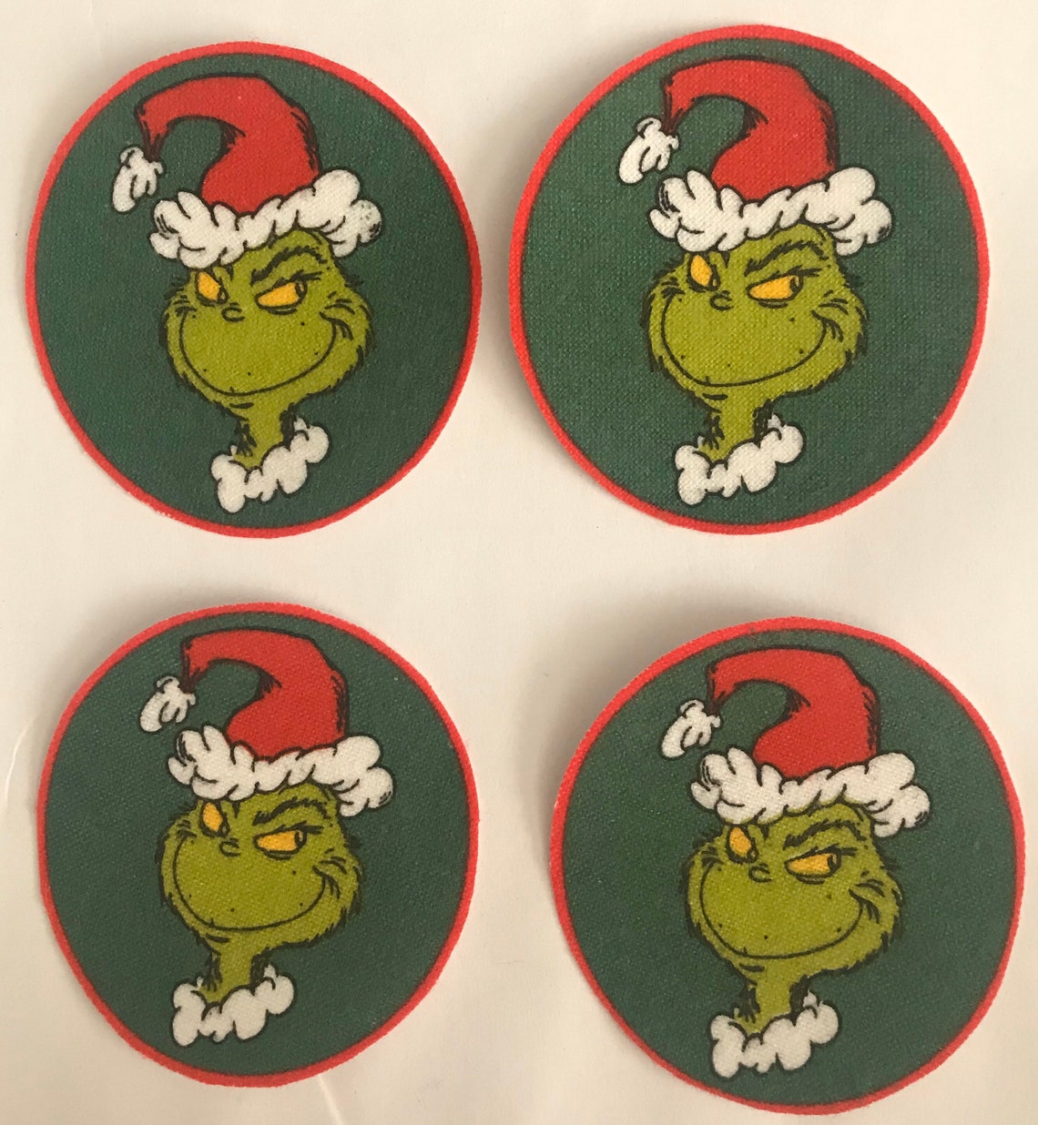 The Grinch Iron On Fabric Appliques Christmas Etsy